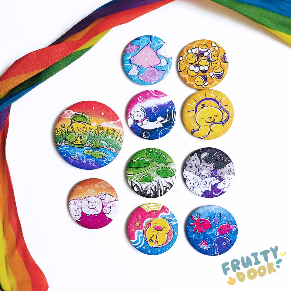 Pride Flag-Inspired Button Badges